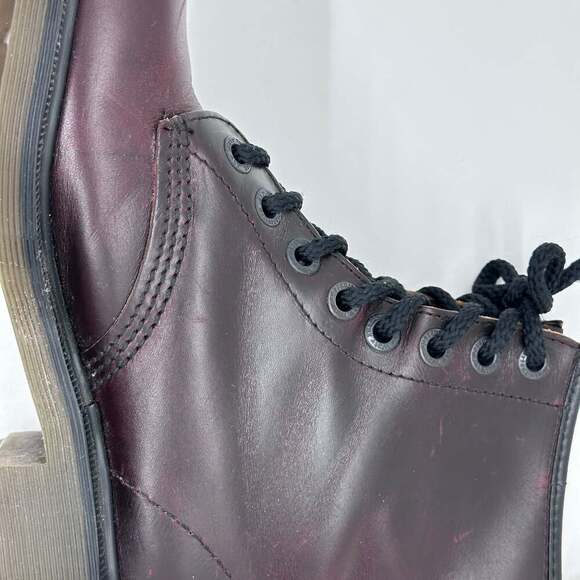 Dr. Martens 1460 8-Eye Cherry Red Leather Combat Boots - Picture 13 of 13